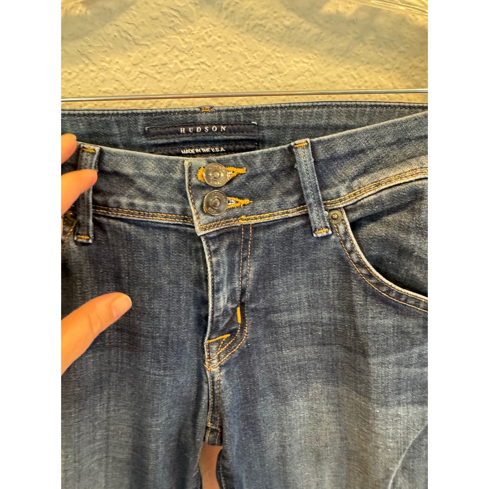 Hudson Jeans Womens Dark Wash Double Button Flap Pocket Straight Leg Denim USA - Picture 3 of 12